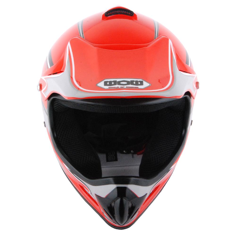 Wow youth kids motocross bmx mx clearance atv dirt bike helmet spider red